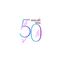 50 Years Anniversary Celebration Elegant Number Vector Template Design Illustration