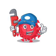 Smart Plumber coronavirus substance on cartoon character design