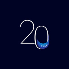 20 Years Anniversary Celebration Elegant Number Vector Template Design Illustration