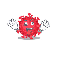 Obraz premium A picture of crazy face coronavirus substance mascot design style