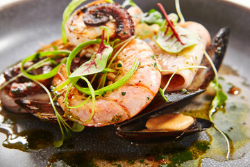 Seafood assorted closeup view