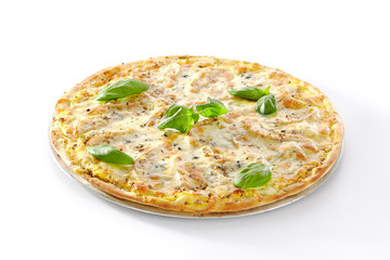 Sweet Dessert Pizza or Brazilian Pizza with Pear, Nuts and Gorgonzola