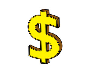 us doller 3d icon vector