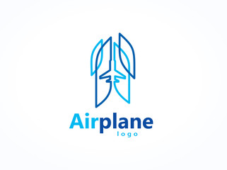 Airplane logotype vector lines abstract