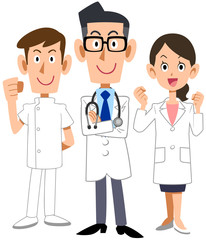 医師と看護師のチーム　全身