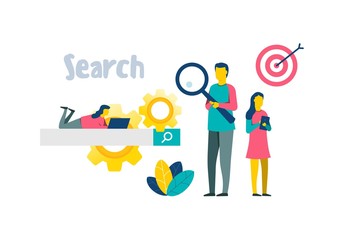 People group search theme illustration