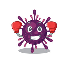 A sporty coronavirus kidney failure boxing mascot design style