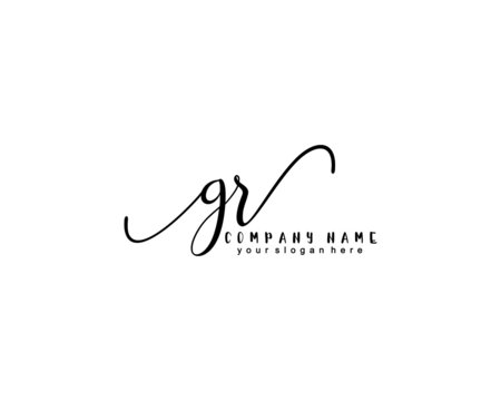 Letter GR handwrititing logo with a beautiful template