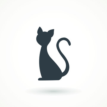 Cat icon vector on white background. Animal cat flat vector