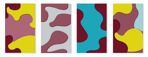 Set of abstract liquid design banner template.