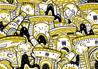 Hand drawn fort marlborough with cute doodles.