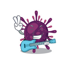 Supper cool coronavirus kidney failure cartoon playing a guitar