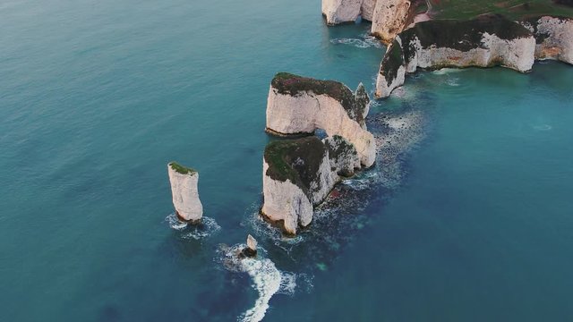 UK, England, Dorset, Swanage, Jurassic Coast, The Foreland or Handfast Point, Old Harry Rocks