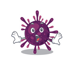 A cartoon character of coronavirus kidney failure making a surprised gesture