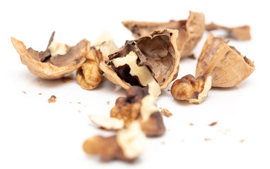 Walnuts isolated on a white background