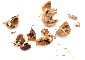 Walnuts isolated on a white background