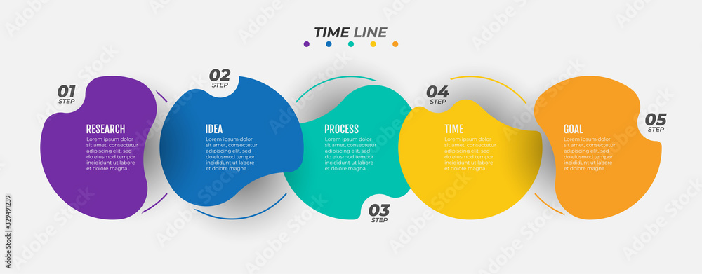 Poster vector infographic template label design with circles. business modern concept with 5 number options