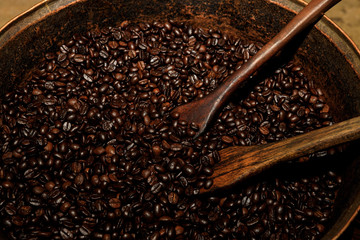 abstract background and detail coffee beans original process