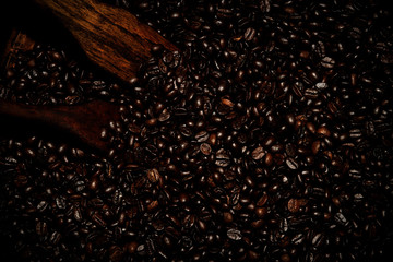 abstract background and detail coffee beans original process