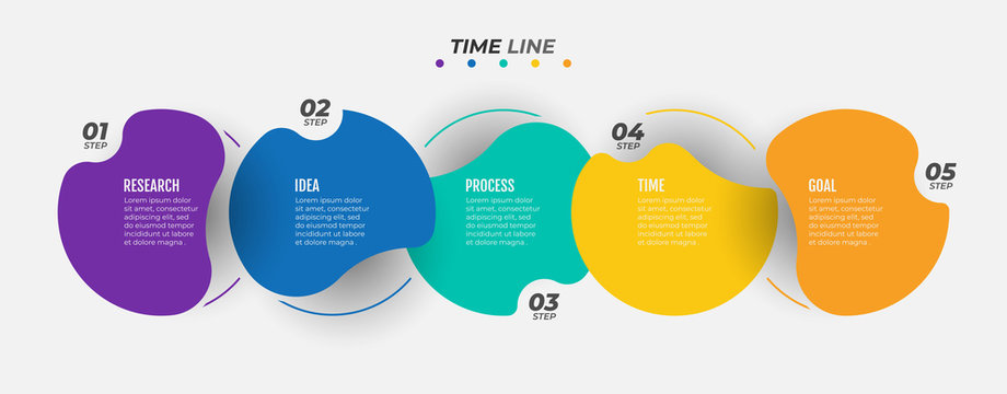 Vector Infographic template label design with circles. Business modern concept with 5 number options, steps. Timeline ptocess for annual report, banner, info graph, web design.