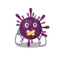 Coronavirus kidney failure mascot cartoon character design with silent gesture