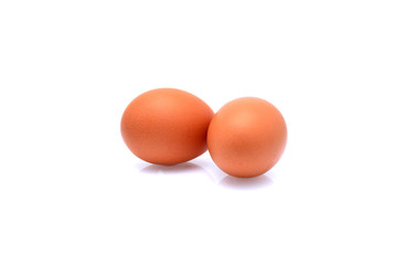two eggs isolated on white background
