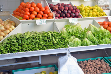 fruits and vegetables at the market