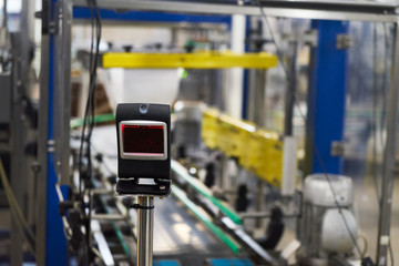 Automatic line for bottling wine.