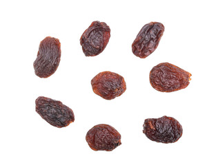 Raisins isolated on white background
