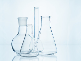 The glass bulb. Chemical flask. Chemical vessels. Glassware.