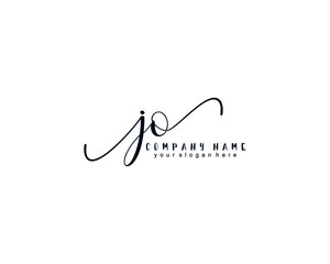 Letter JO handwrititing logo with a beautiful template