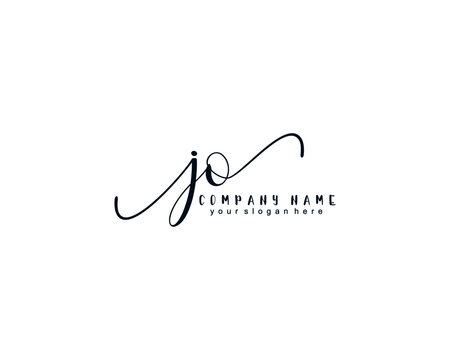 Letter JO handwrititing logo with a beautiful template