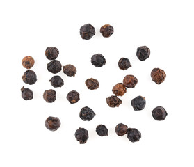 Black pepper isolated on white background