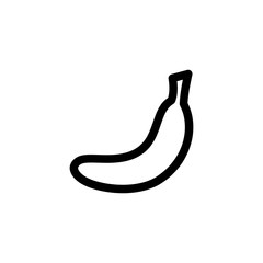 Fresh Banana Fruit Outline Style Icon Vector Illustration.
