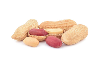 Peanuts. Roasted nuts isolated on white background.