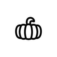 Fresh Pumpkin Fruit Outline Style Icon Vector Illustration.