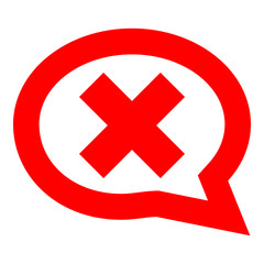 Wrong mark, cross sign, and prohibition sign for website, web page, design, and business.