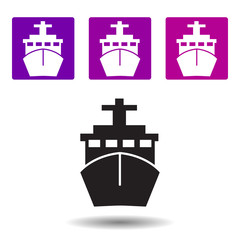 ship icon . Simple glyphvector of Travel purple set for UI and UX, website or mobile application