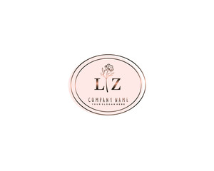 Letter LZ handwrititing logo with a beautiful template - obrazy, fototapety, plakaty