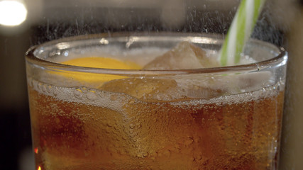 Fizzy drink in the glass