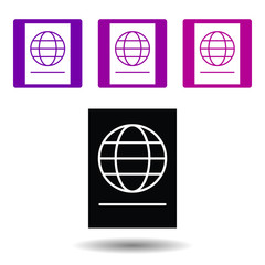 passport icon . Simple glyphvector of Travel purple set for UI and UX, website or mobile application