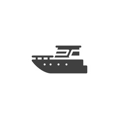 Yacht , boat vector icon. filled flat sign for mobile concept and web design. Ship glyph icon. Symbol, logo illustration. Vector graphics