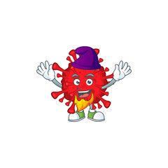 Cute cartoon design of dangerous coronaviruses performed as an Elf
