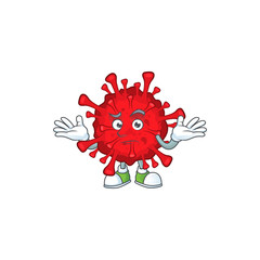 A picture of smirking dangerous coronaviruses cartoon character design style