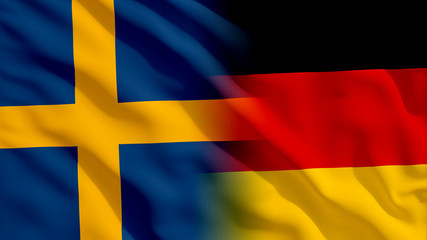 Obraz premium Waving Sweden and Germany Flags