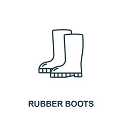 Rubber Boots icon from garden collection. Simple line Rubber Boots icon for templates, web design and infographics