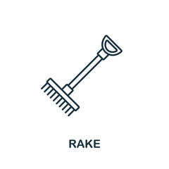 Rake icon from garden collection. Simple line Rake icon for templates, web design and infographics