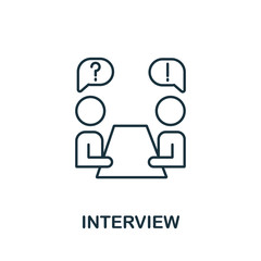Interview icon from headhunting collection. Simple line Interview icon for templates, web design and infographics