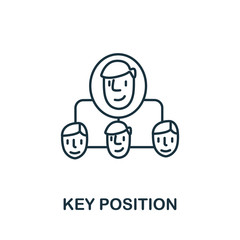 Key Position icon from headhunting collection. Simple line Key Position icon for templates, web design and infographics