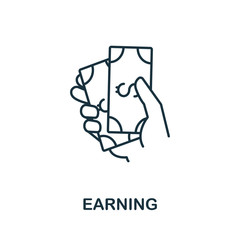 Earning icon from headhunting collection. Simple line Earning icon for templates, web design and infographics